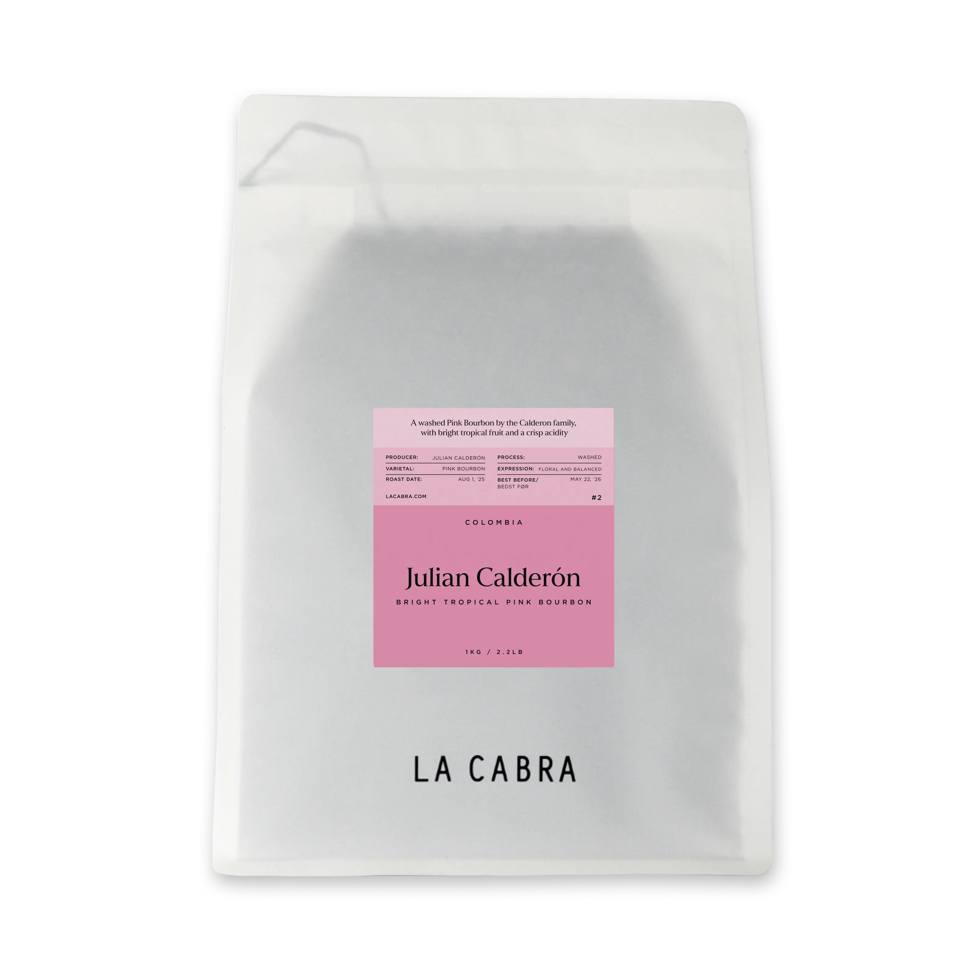 Julian Calderon Pink Bourbon 1kg Whole bean coffee La Cabra