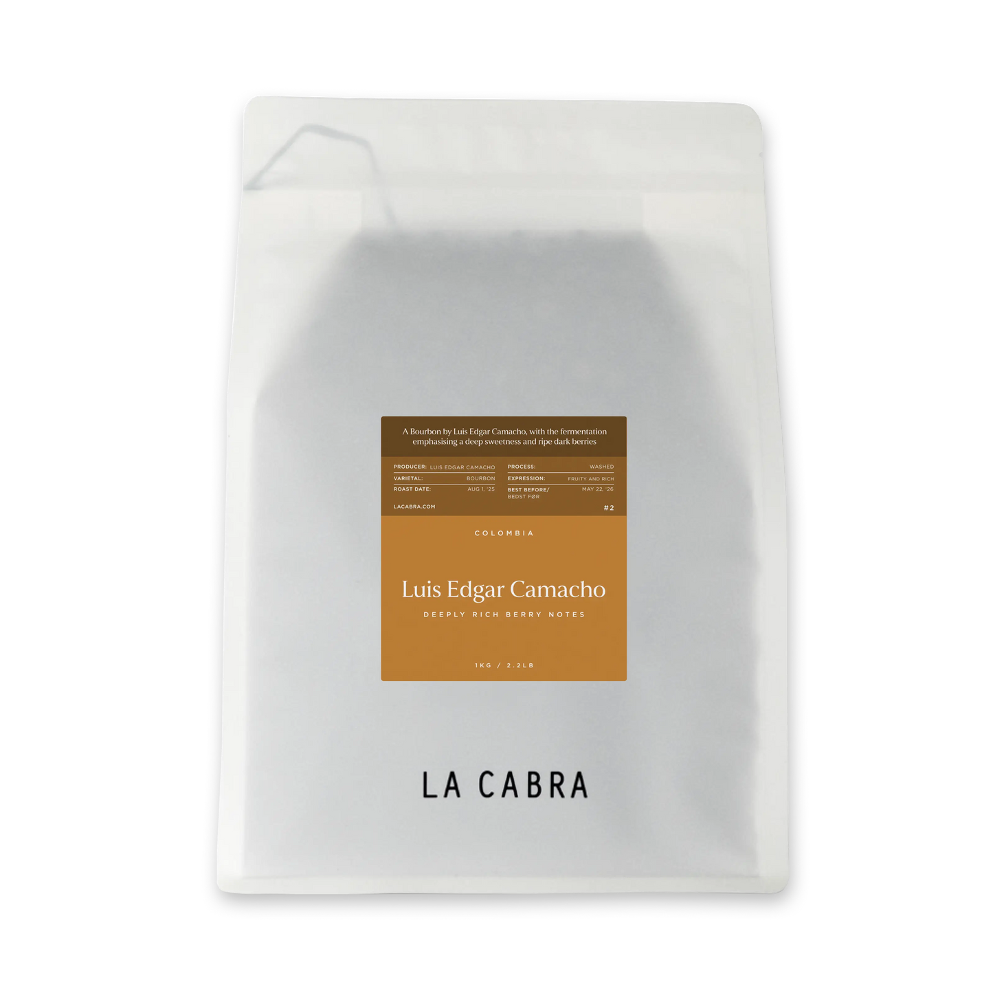 Luis Edgar Camacho Bourbon 1kg Whole bean coffee La Cabra